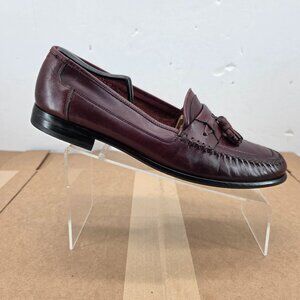 Giorgio Brutini Men's Shoes  Burgundy Leather Dress Loafers Shoes Tassel 13 D